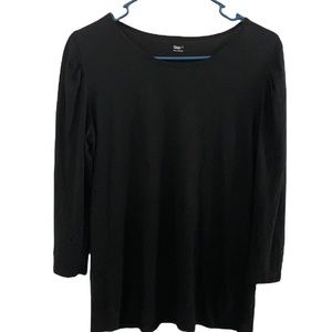 Gap black 3 quarter sleeve with puff shoulder